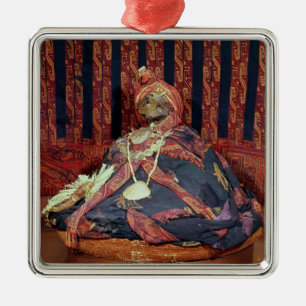 Peruvian mummy from the Paracas cemetery Metal Ornament