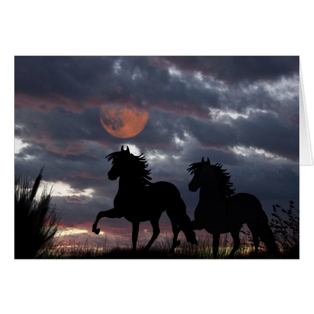 Peruvian Paso's in Moonlight (Front Horizontal)