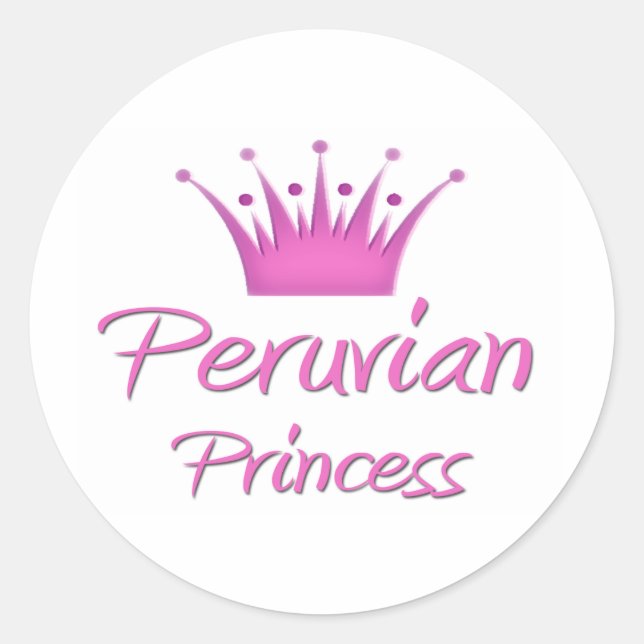 Peruvian Princess Classic Round Sticker (Front)