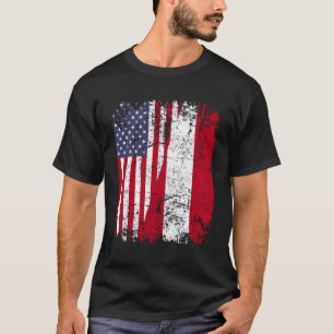 Peruvian Roots Half American Flag Peru Flag T-Shirt