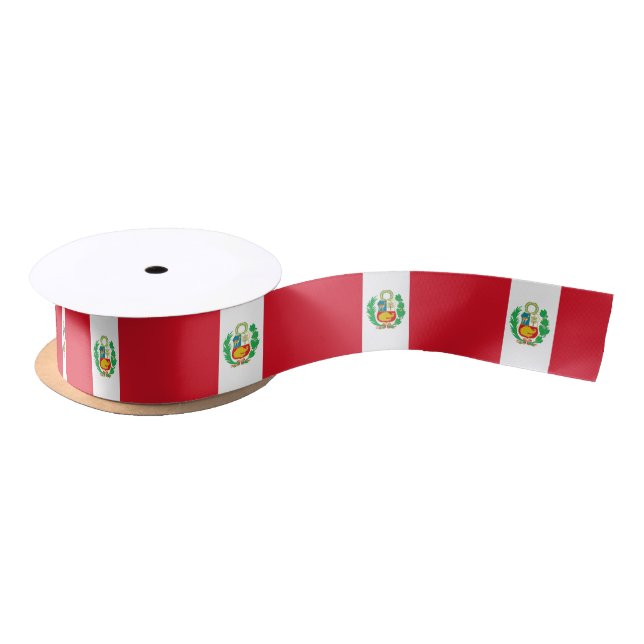 Peruvian state flag ribbon satin ribbon (Spool)
