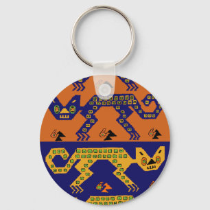 Peruvian Tribal Cats Key Ring