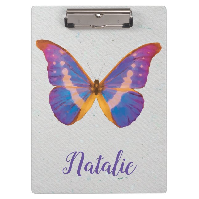 Peruvian Watercolor Butterfly Pocket Folder Clipboard (Front)