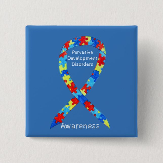 Pervasive Development Disorders (PDDs) Ribbon Pins (Front)
