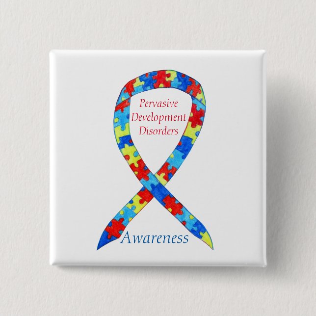 Pervasive Development Disorders (PDDs) Ribbon Pins (Front)