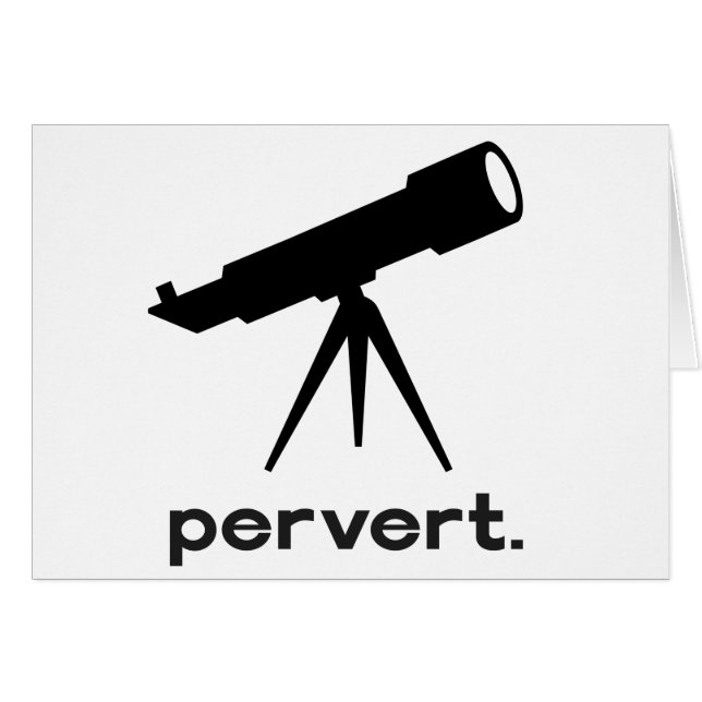 Pervert with Telescope Funny Parody Humour (Front Horizontal)