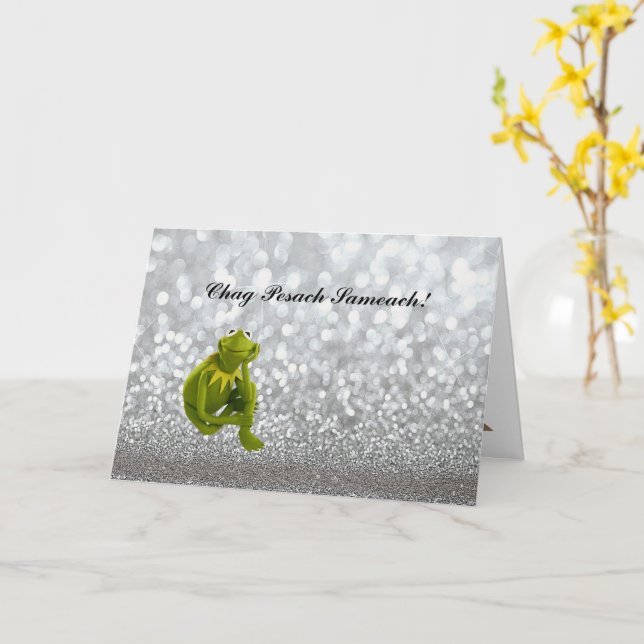 Pesach Greeting Card Happy Passover in Hebrew (Yellow Flower)