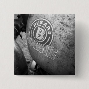 Pesaro Benelli vintage motorcycle 15 Cm Square Badge