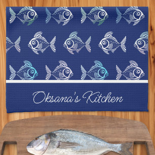 Pescatarian Pattern Tea Towel