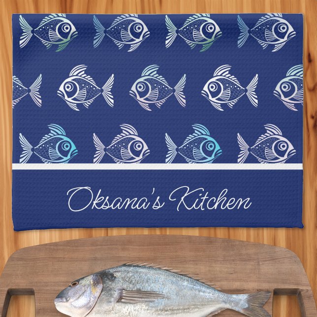Pescatarian Pattern Tea Towel (Creator Uploaded)