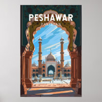 Peshawar Pakistan Travel Art Vintage