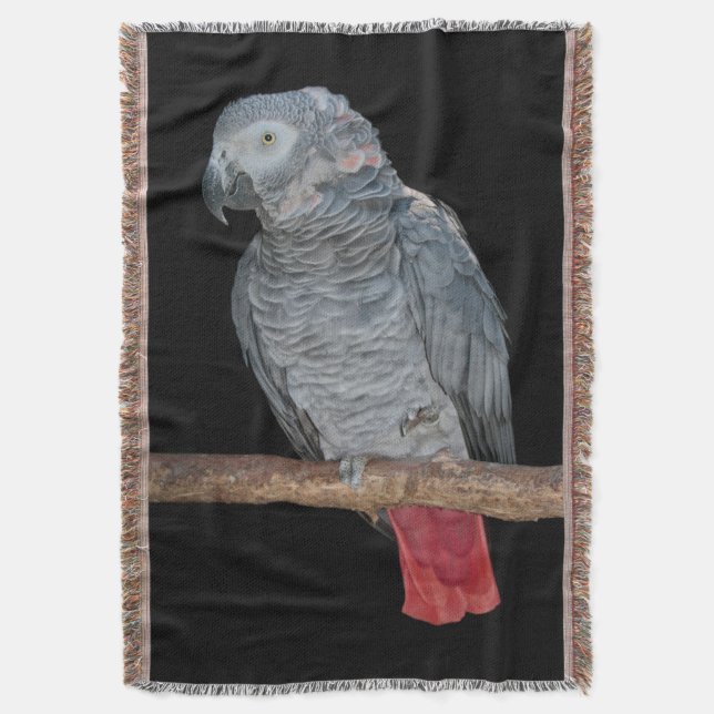 Pesky Parrot Throw Blanket (Front Vertical)