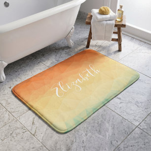 Pesonalized Geometric Bath Mat