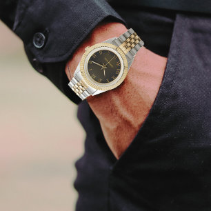 Pesonalized Luxury Gold Silver Watch
