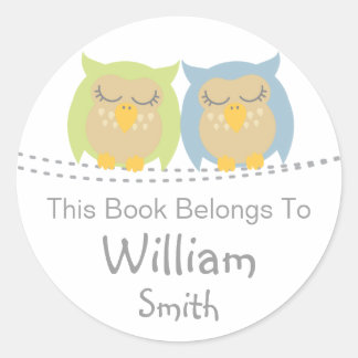 Pesrsonalised Owl Book Stickers