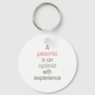 pessimist optimist key ring