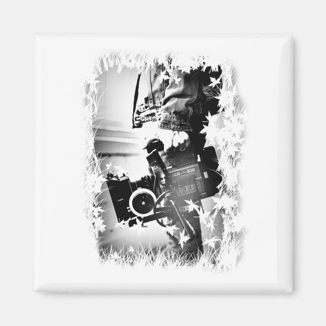 Pessoa Segurando uma câmera dslr Preta Magnet (Front)