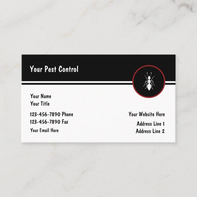 Pest Control And Exterminating Business Card (Front)