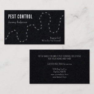 Pest Control Ants Bugs Modern Minimal Black  Business Card