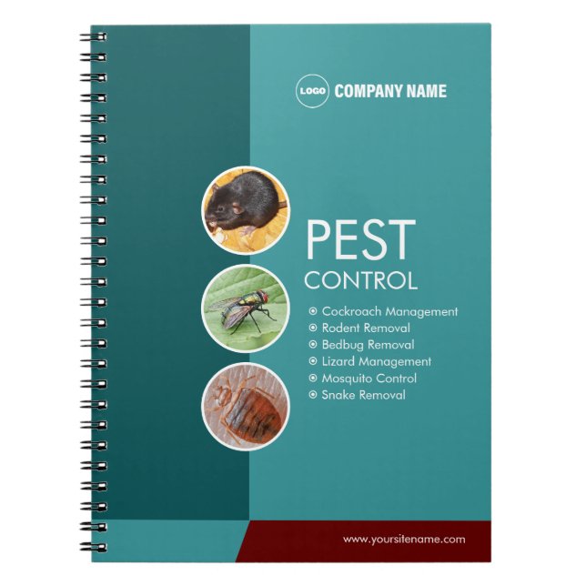 Pest Control Custom Company Spiral Photo Notebook (Front)