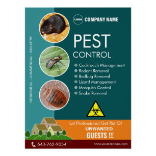 Pest Control Editable Glossy Poster