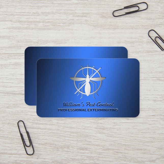 Pest Control Exterminator Business Card (Front/Back In Situ)