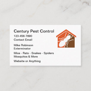 Pest Control Exterminator Modern Business Cards