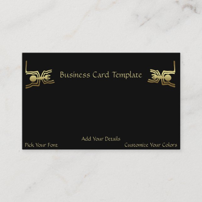 Pest Control Logo - Ancient Insects Spider Business Card (Front)