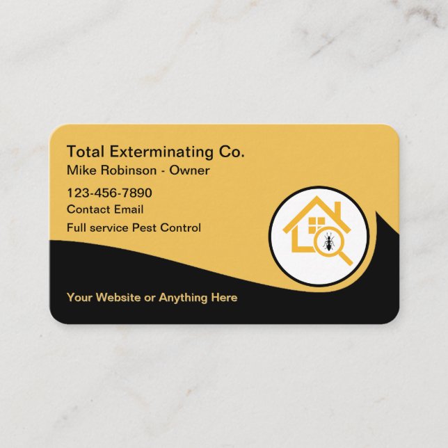 Pest Control Modern Professional Business Cards (Front)
