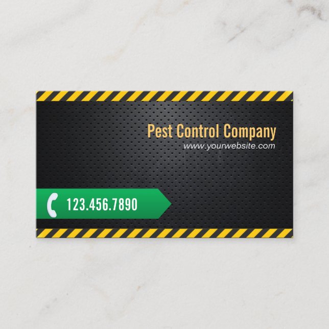 Pest Control Professional Dark Metal Business Card (Front)