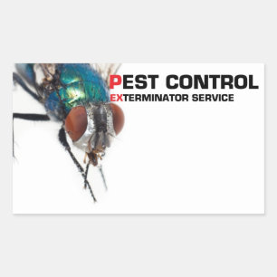 Pest control rectangular sticker