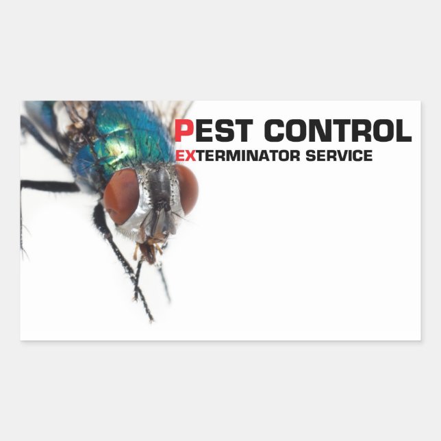 Pest control rectangular sticker (Front)