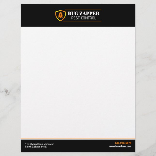 Pest Control Service Custom Letterhead (Front)