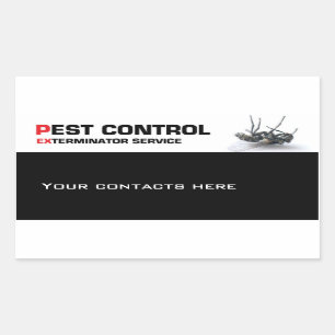 Pest control service rectangular sticker