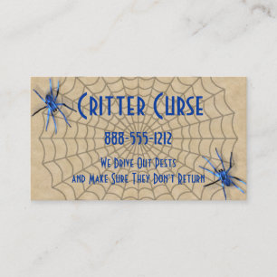 Pest Control Spiders and Web Business Card