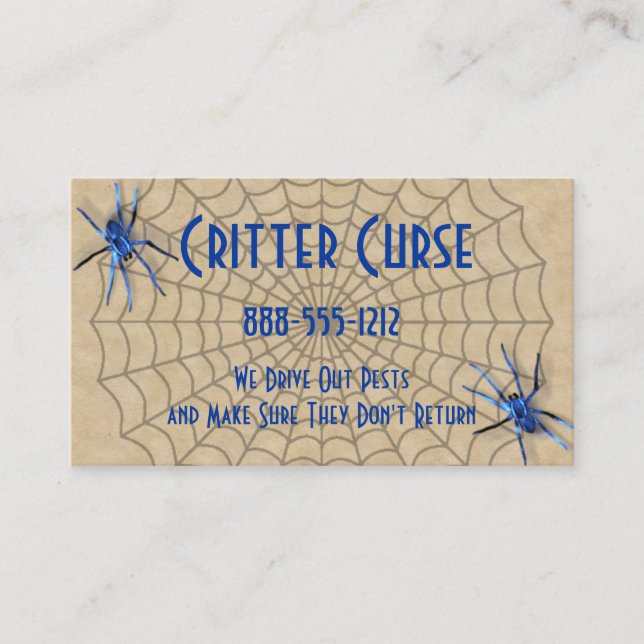 Pest Control Spiders and Web Business Card (Front)