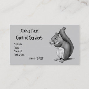 PEST CONTROL: Squirrel IN PENCIL: BUSINESS Card