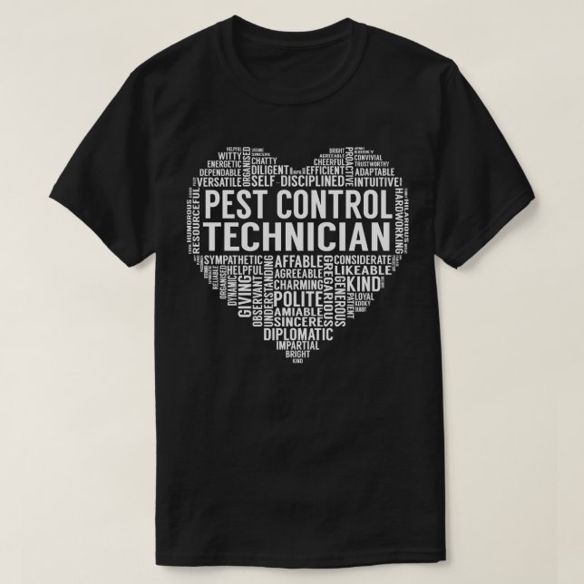 Pest Control Technician Heart T-Shirt (Design Front)