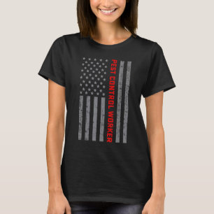 Pest Control Worker Vintage US Flag For Men Dad T-Shirt