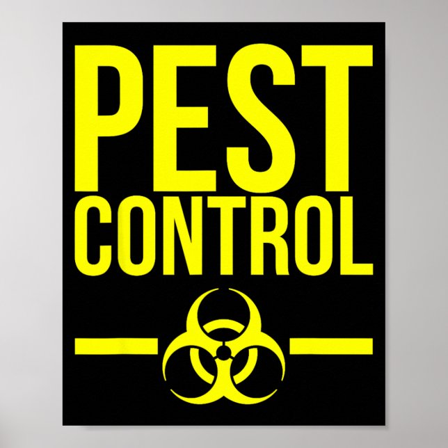 Pest Control Yellow Exterminator Funny Halloween Poster (Front)