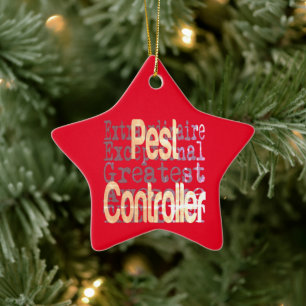 Pest Controller Extraordinaire Ceramic Ornament