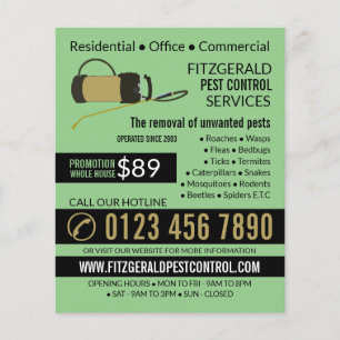 Pest Controller Pump, Pest Control Advertising Flyer