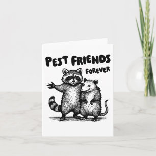 Pest Friends Forever Black Print Card
