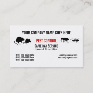 Pest Vermin Control Personalise Business Card