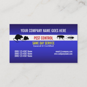 Pest Vermin Control Personalise Business Card
