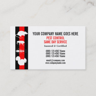 Pest Vermin Control Personalise Business Card