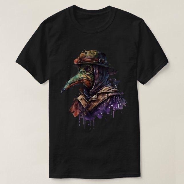 Pestdoktor Rabe - Mittelalter Steampunk Plague Doc T-Shirt (Design Front)