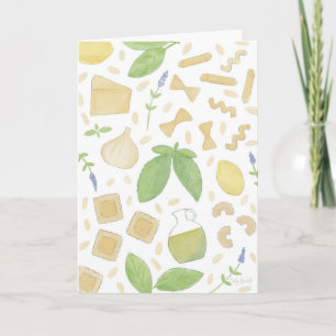 Pesto Basil Pasta Pattern Card
