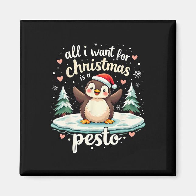 Pesto The Penguin Funny Ba  Magnet (Front)