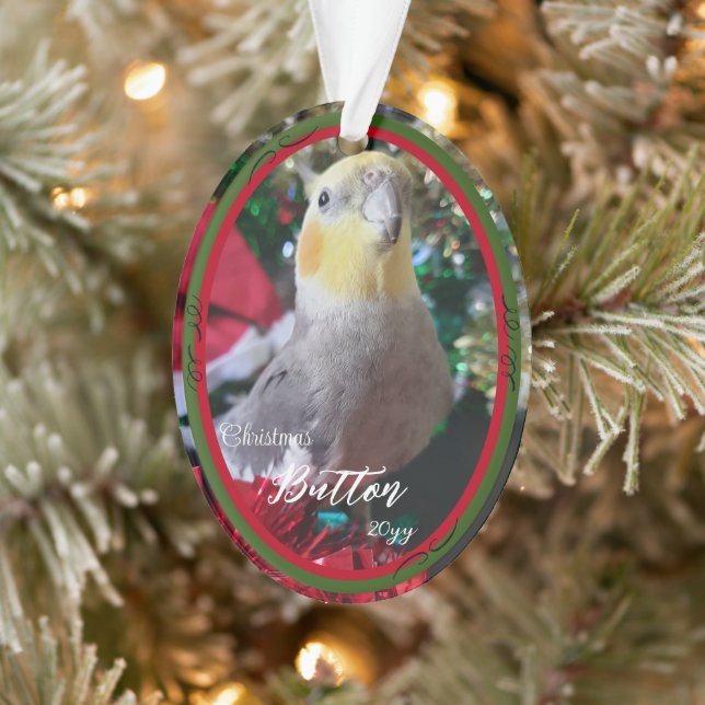 Pet Acrylic Christmas Ornament Bird Customisable (Tree)